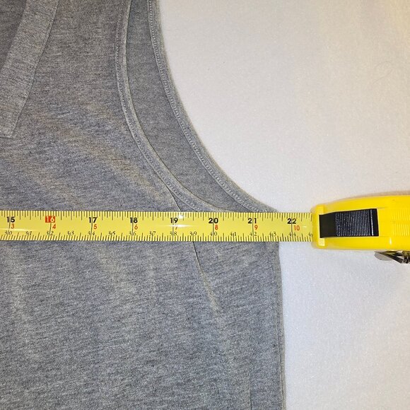 Saloogoe Grey Gray Loose Fit Pleated Square Neck Sleeveless Tank Top Size XL - Picture 4 of 5